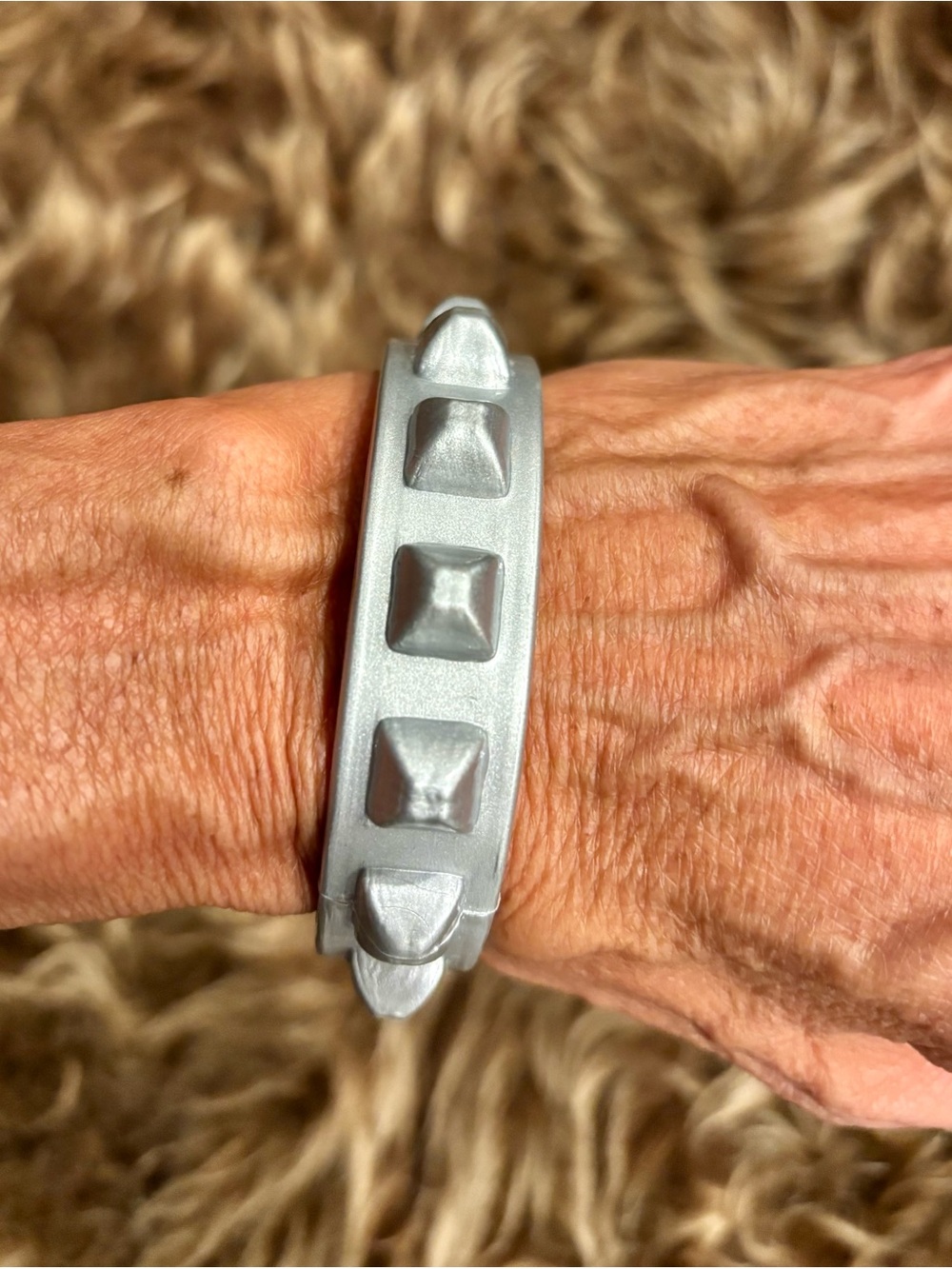 Carmen Sol “Borchia” Silver Studded Metallic Women's Waterproof Bracelet